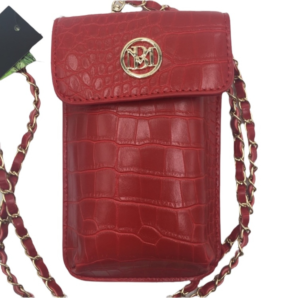 Studio Badgley Mischka phone case red crossbody vegan leather